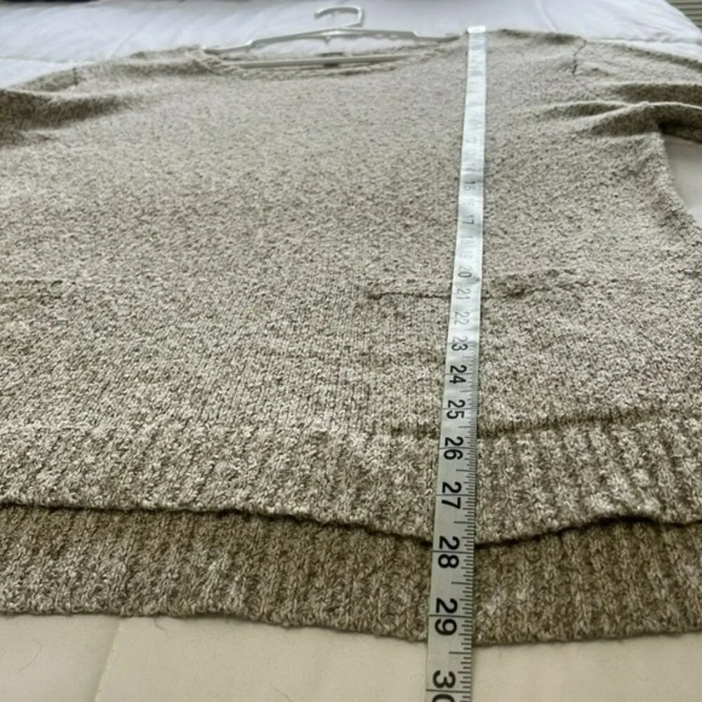 J. Jill Sweater with Pockets, Split High Low Hem, Beige / Tan, Large - Picture 9 of 9